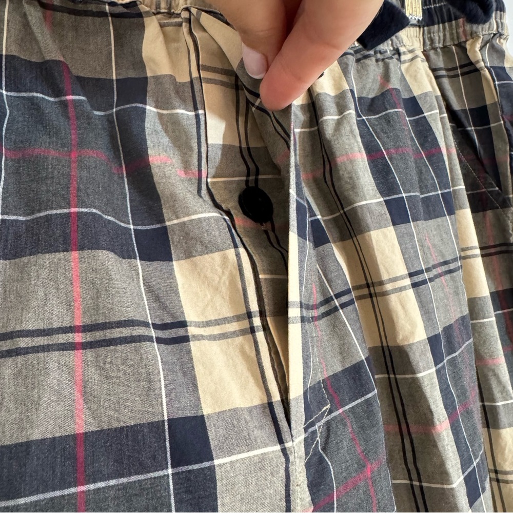 Barbour Plaid Woven Cotton Pajama Set in Stone Tartan Laith Tartan Men’s Size XL - Picture 13 of 16